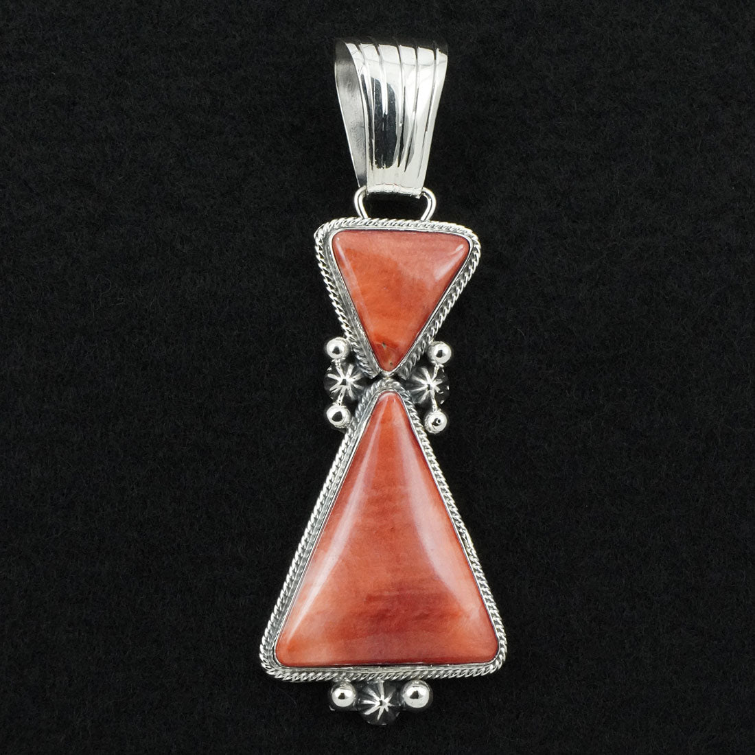 Paul Livingston Spiny Oyster & Sterling Silver Pendant Set