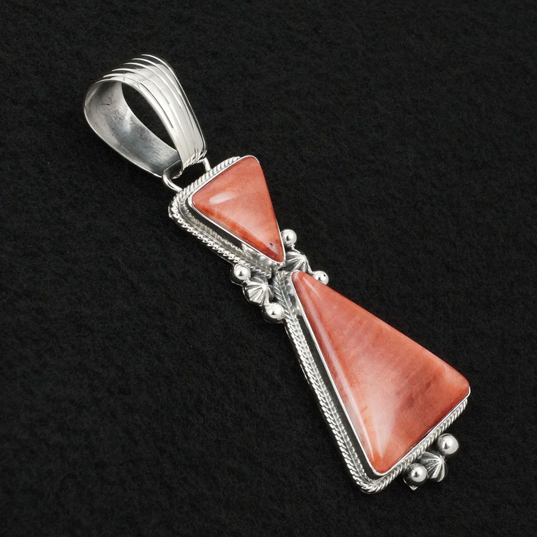 Paul Livingston Spiny Oyster & Sterling Silver Pendant Set