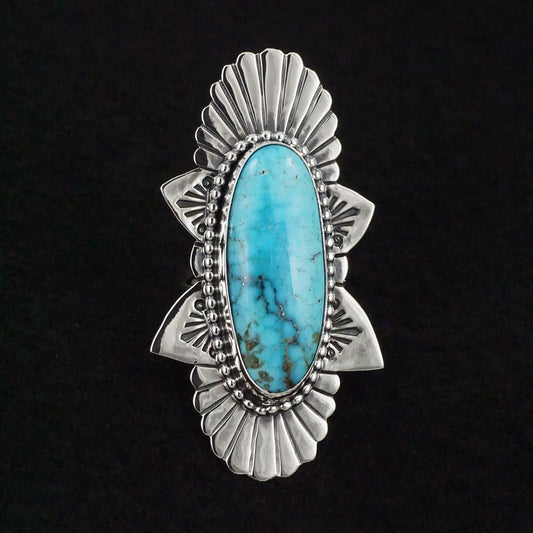 Randy Billy Turquoise & Sterling Silver Ring Size 7.5