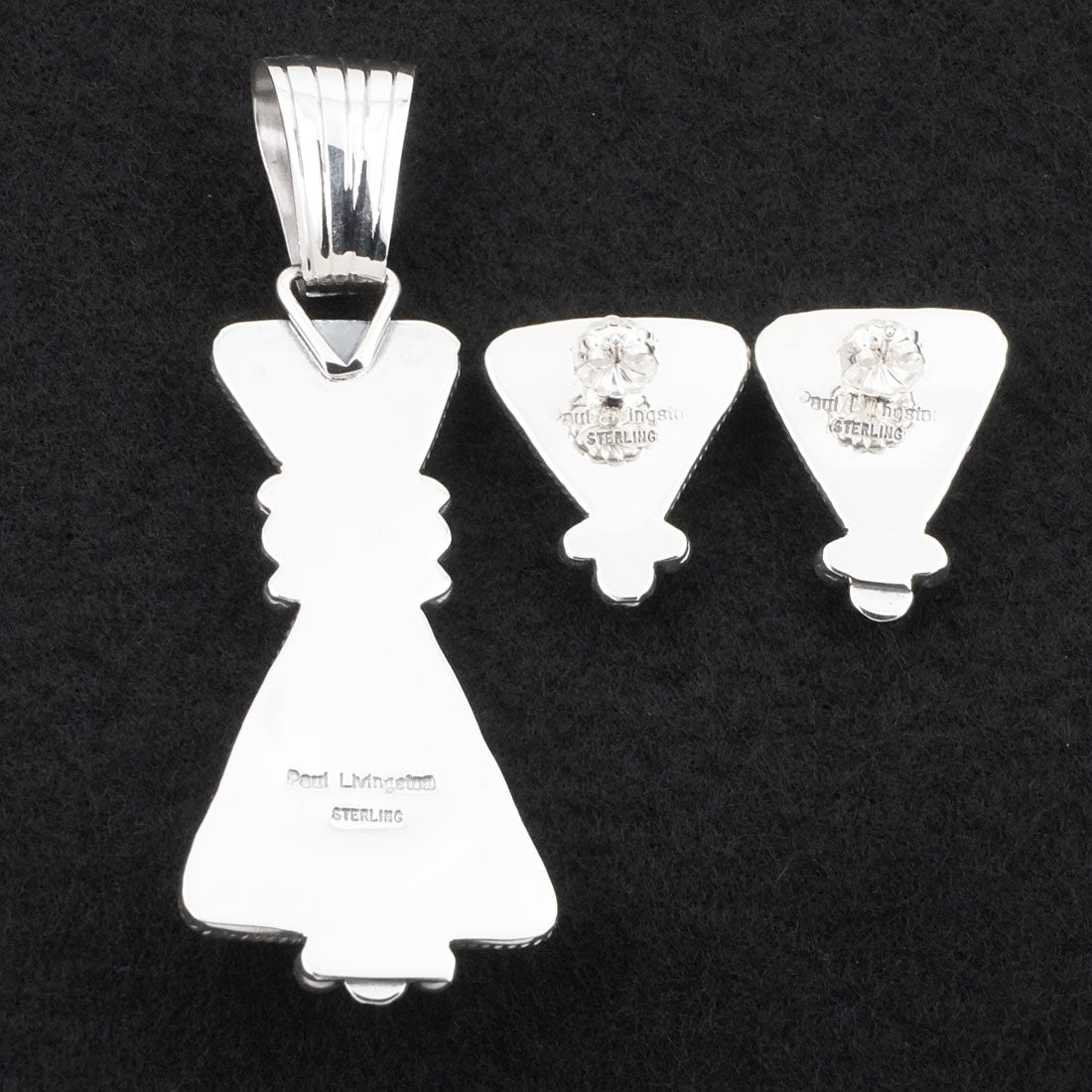 Paul Livingston Spiny Oyster & Sterling Silver Pendant Set