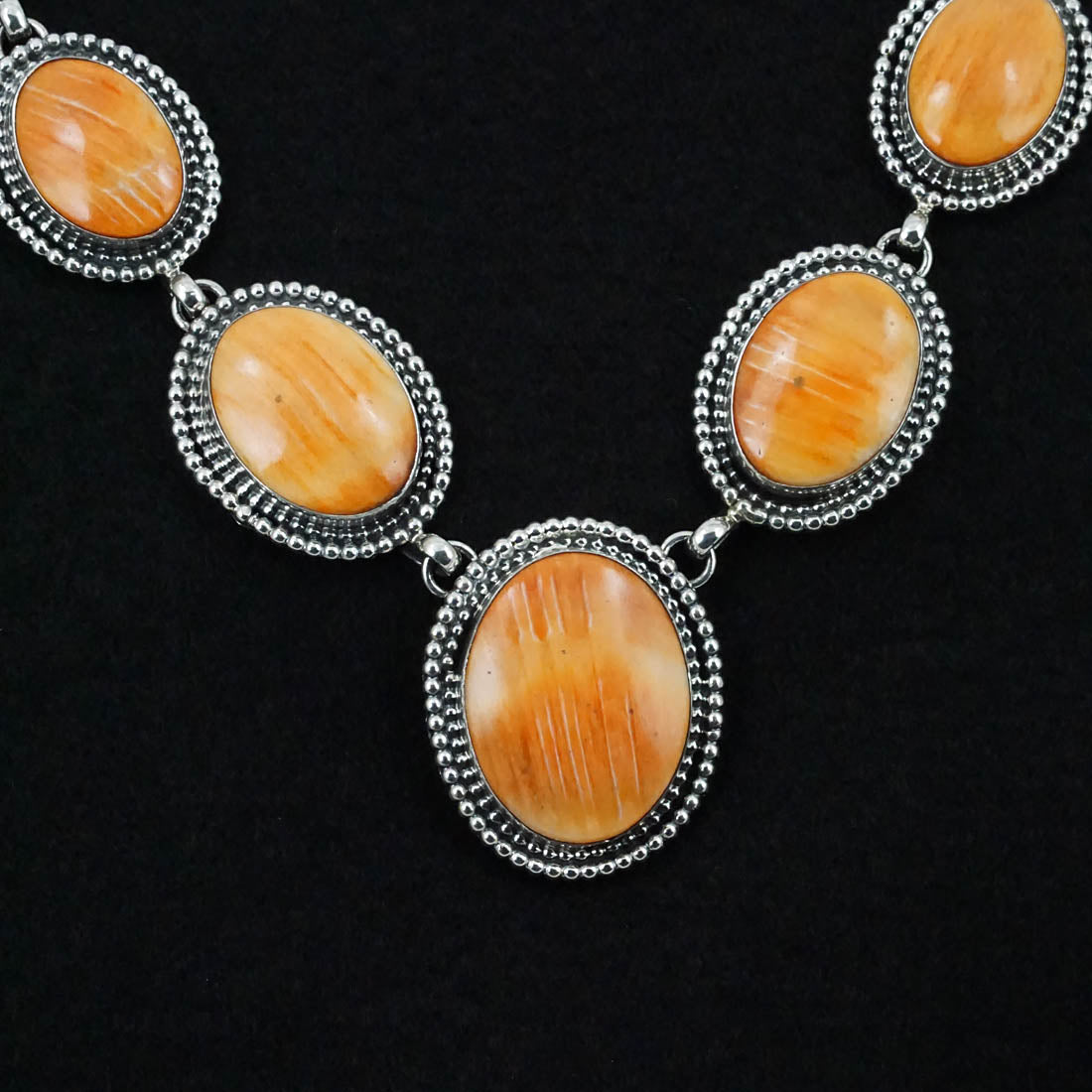 Darrin Livingston Spiny Oyster & Sterling Silver Necklace Set