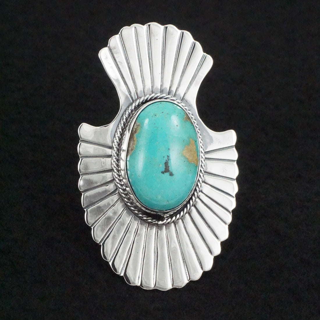 Randy Billy Turquoise & Sterling Silver Ring Size 8.5