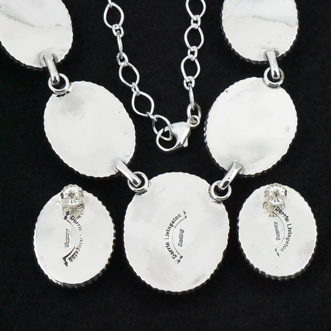 Darrin Livingston Spiny Oyster & Sterling Silver Necklace Set