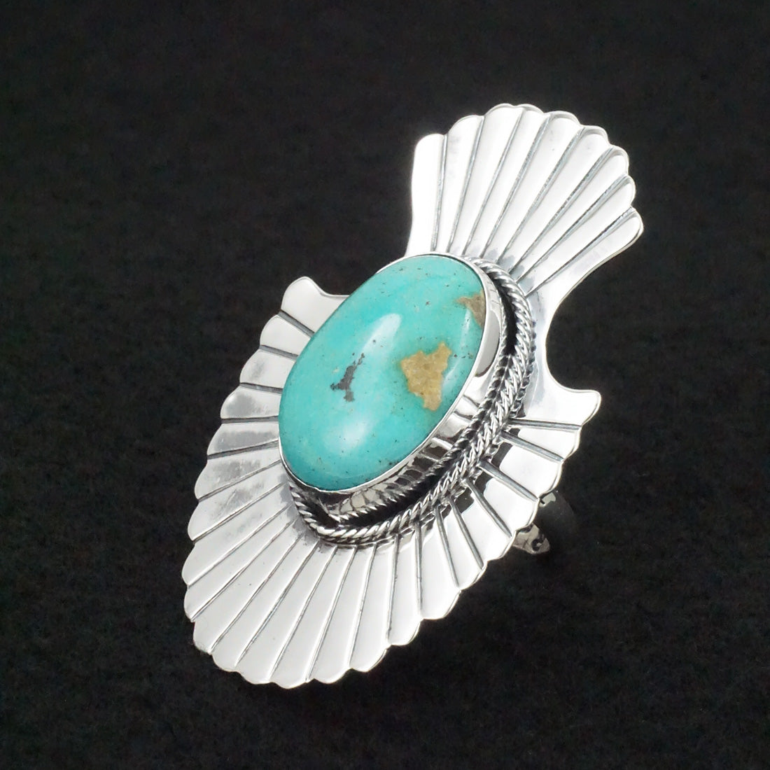 Randy Billy Turquoise & Sterling Silver Ring Size 8.5