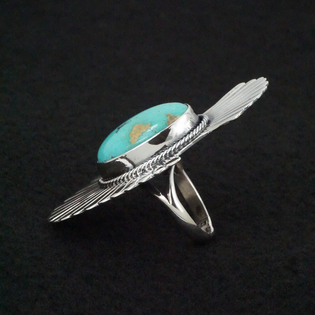 Randy Billy Turquoise & Sterling Silver Ring Size 8.5