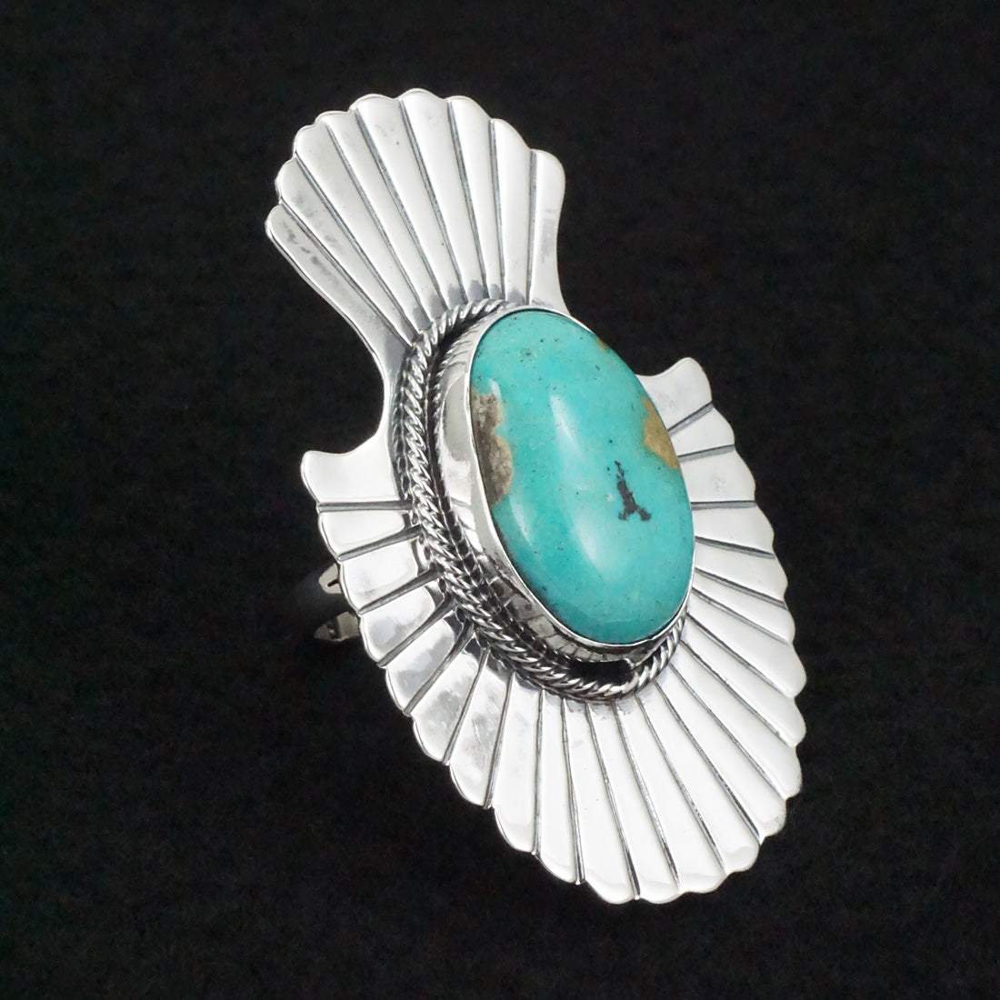 Randy Billy Turquoise & Sterling Silver Ring Size 8.5