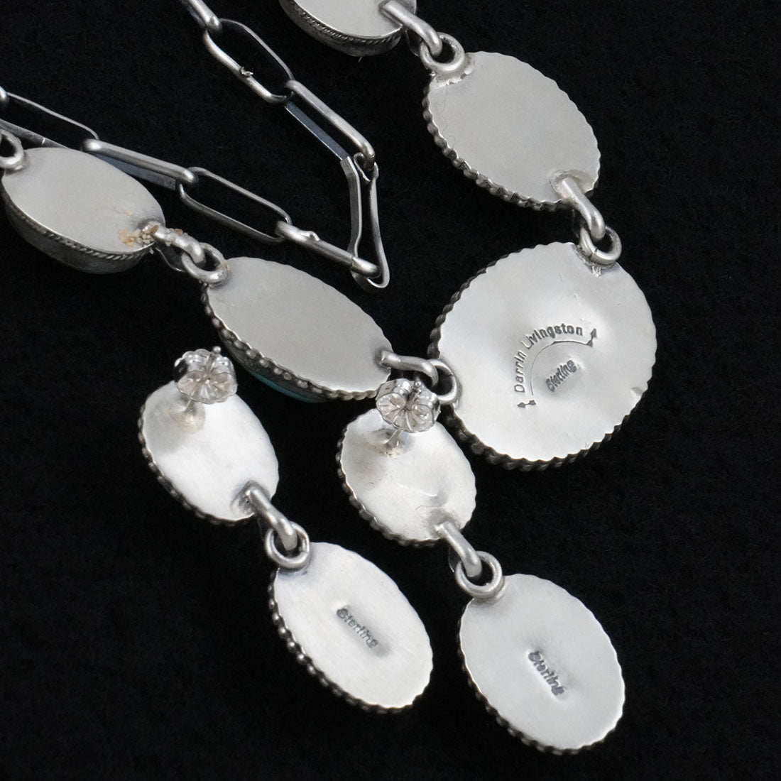 Darrin Livingston Turquoise & Sterling Silver Necklace Set