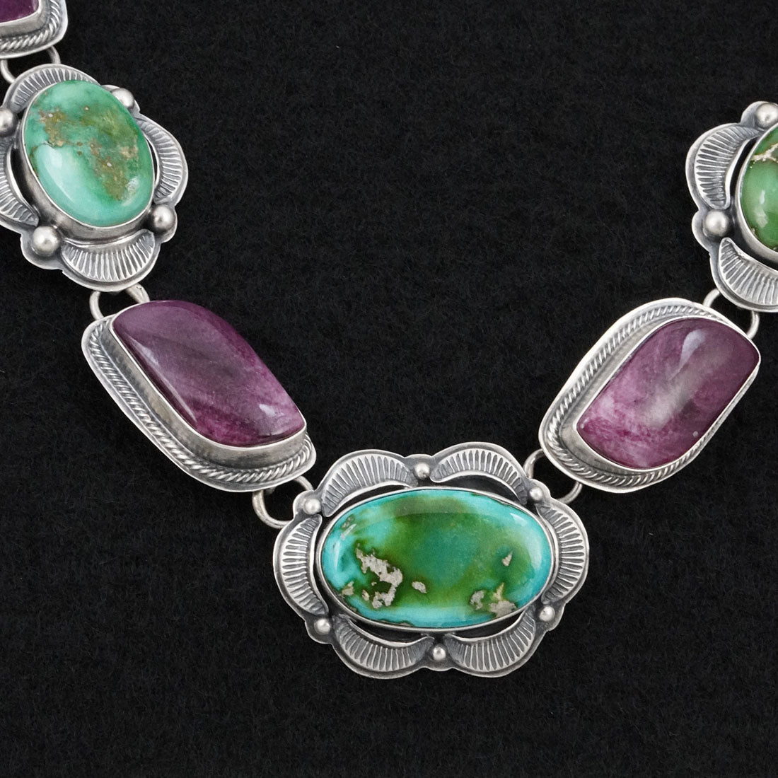 Randy Boyd Turquoise, Spiny Oyster & Sterling Silver Necklace Set