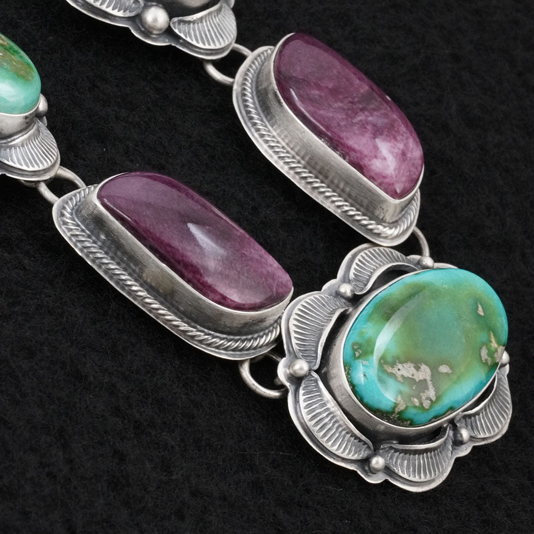 Randy Boyd Turquoise, Spiny Oyster & Sterling Silver Necklace Set