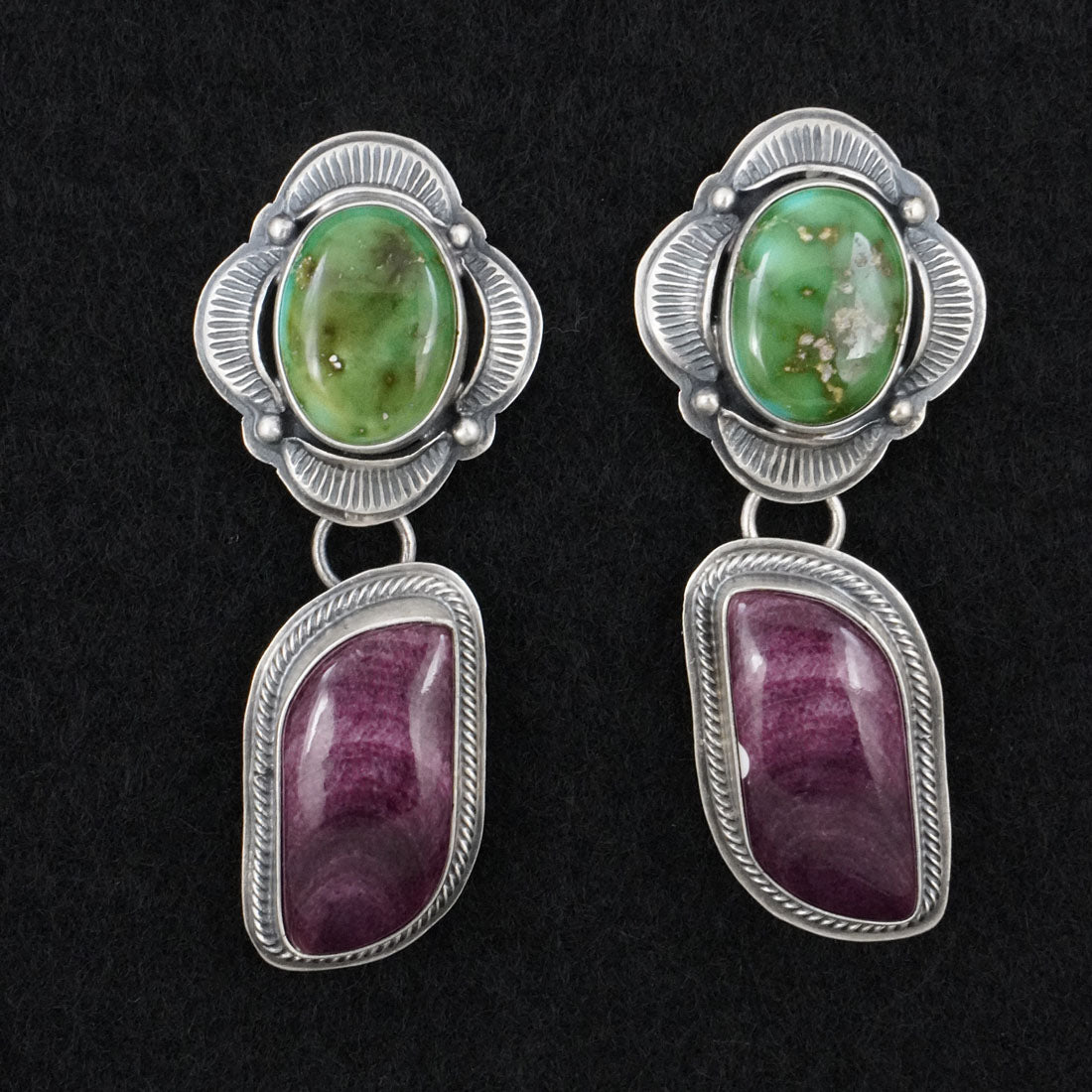 Randy Boyd Turquoise, Spiny Oyster & Sterling Silver Necklace Set