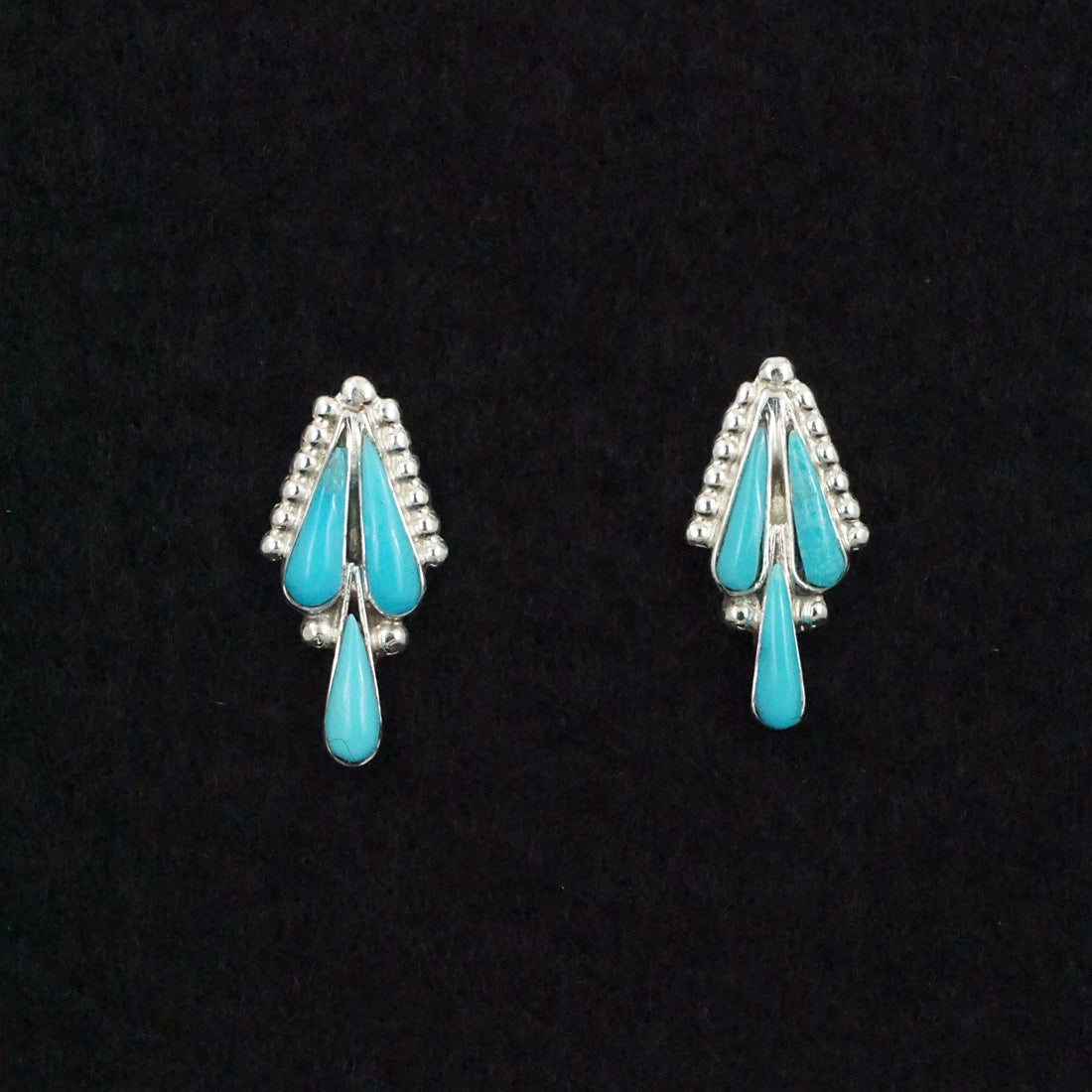 Vincent Hooee Turquoise & Sterling Silver Earrings