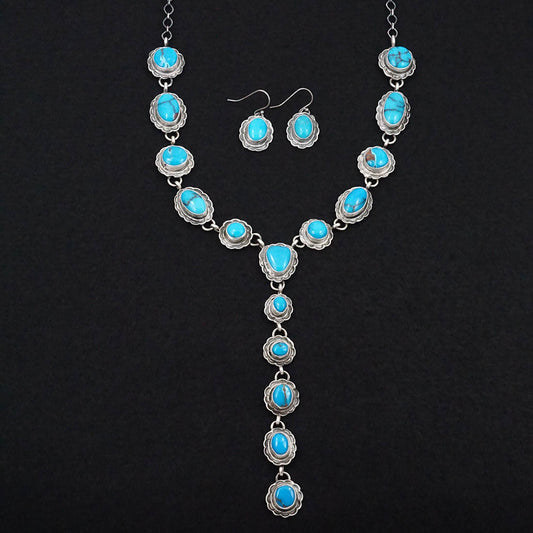 Bobby Johnson Turquoise & Sterling Silver Necklace Set