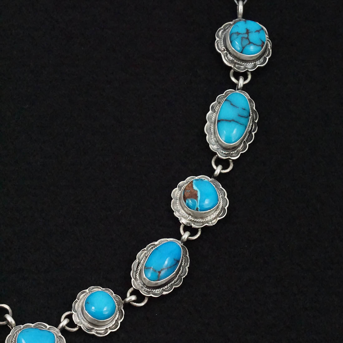 Bobby Johnson Turquoise & Sterling Silver Necklace Set