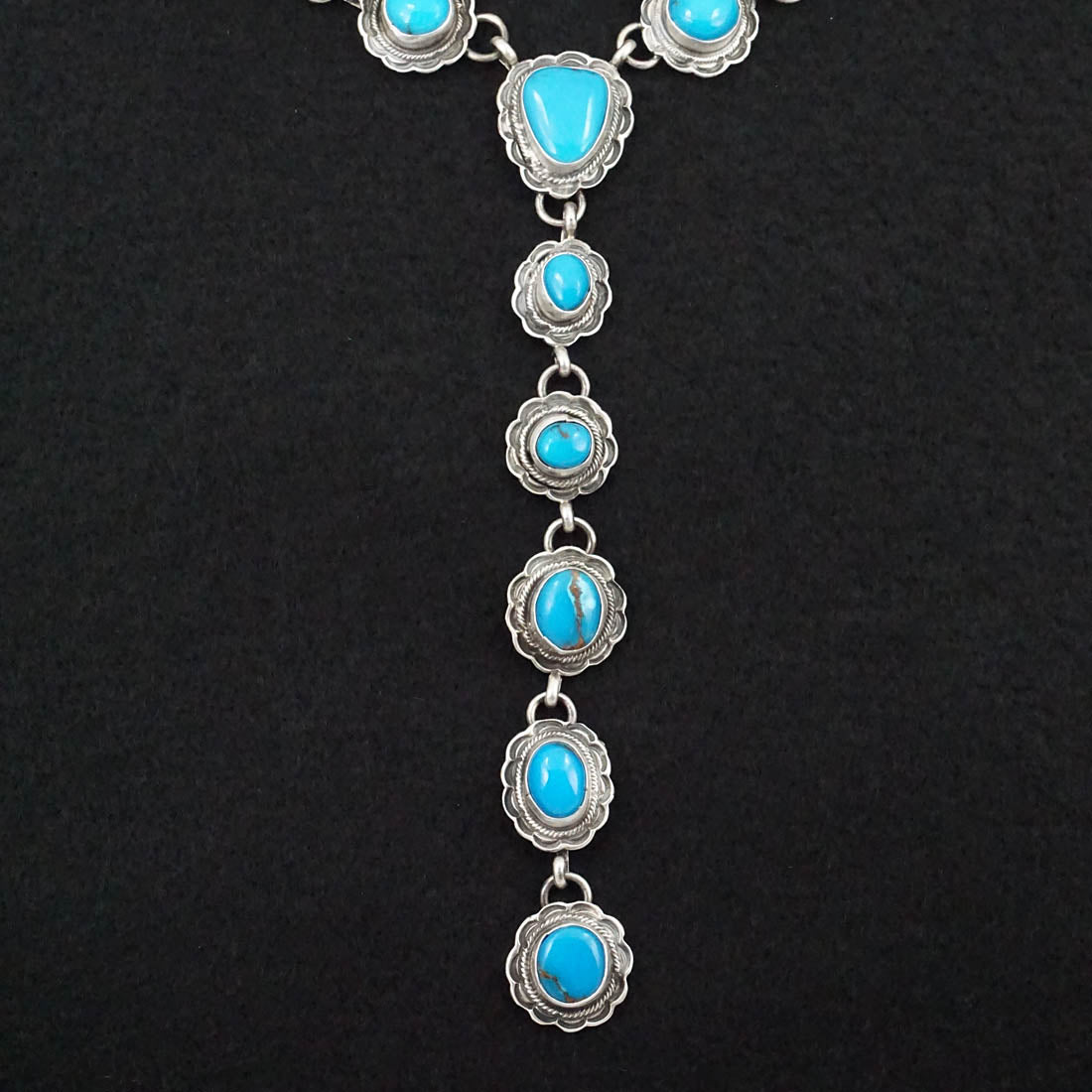 Bobby Johnson Turquoise & Sterling Silver Necklace Set