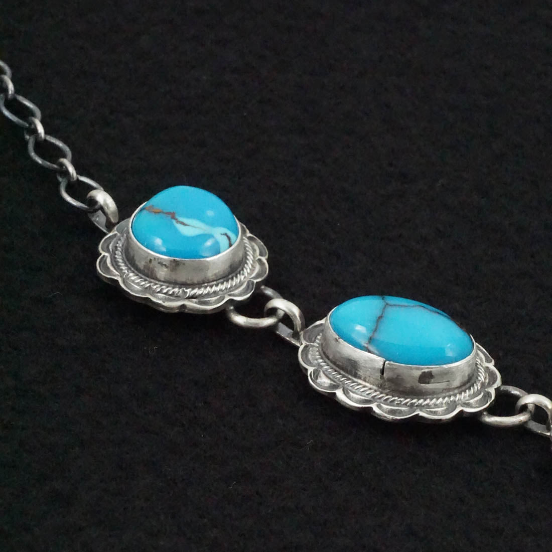 Bobby Johnson Turquoise & Sterling Silver Necklace Set