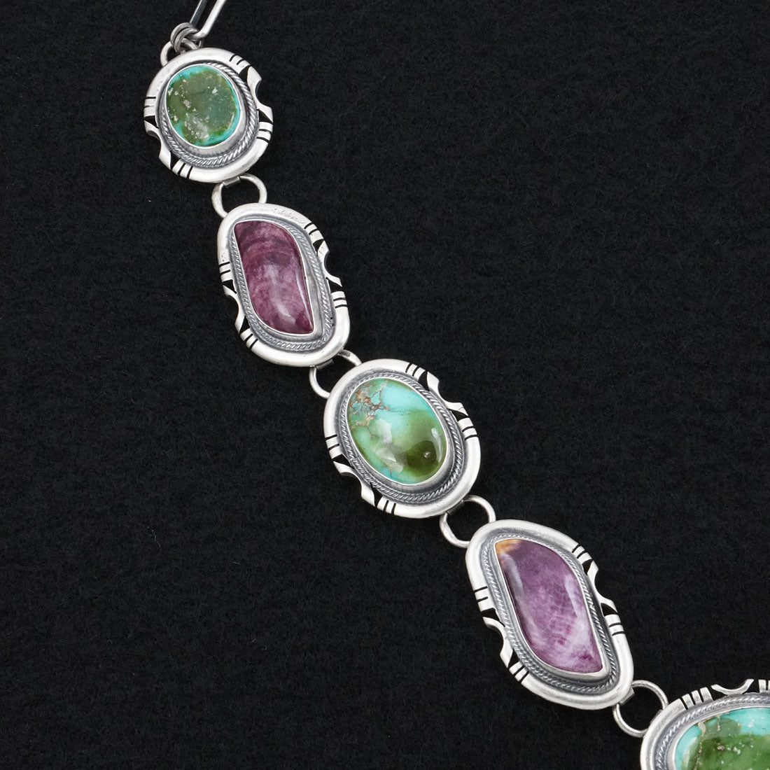 Paul Livingston Turquoise, Spiny Oyster & Sterling Silver Necklace Set