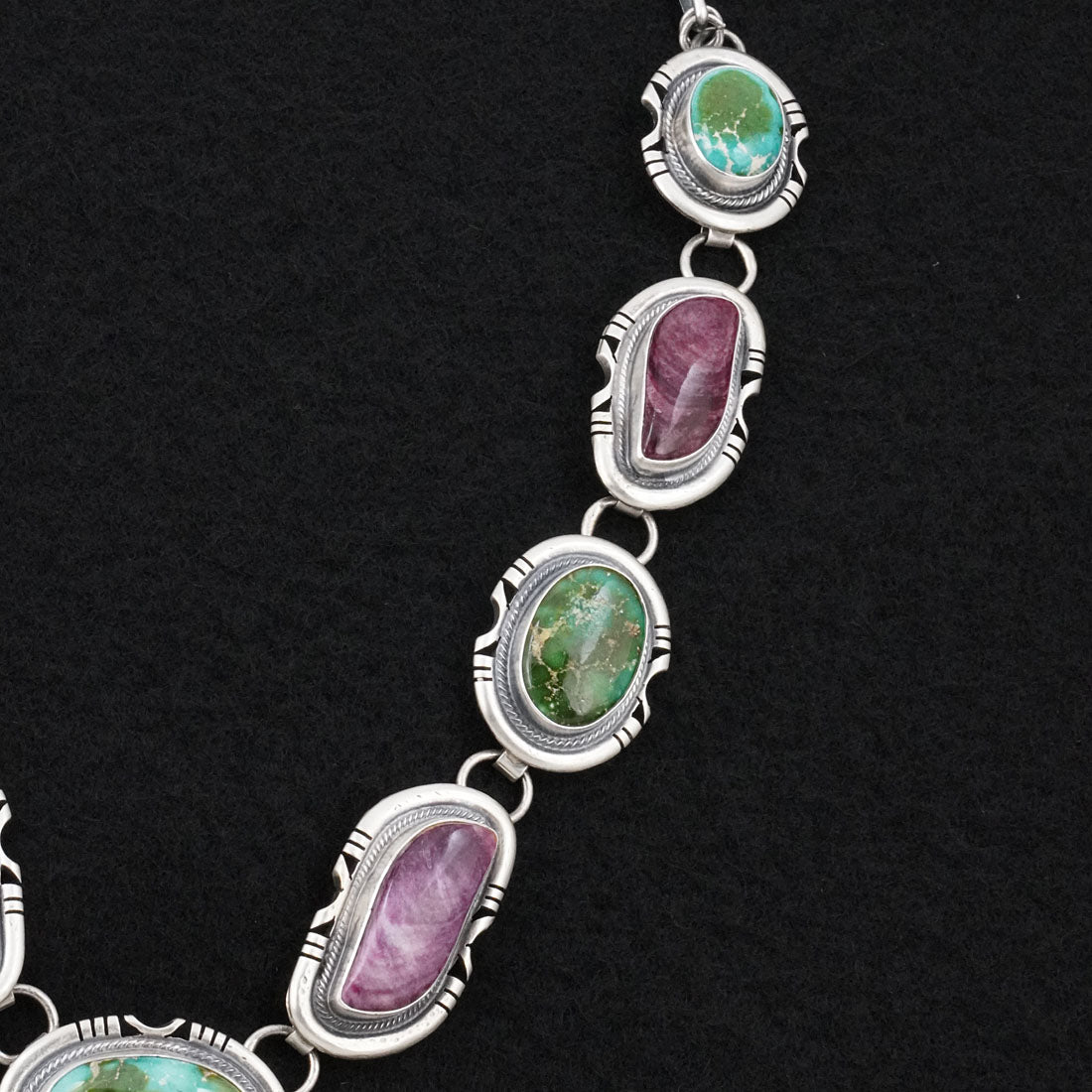 Paul Livingston Turquoise, Spiny Oyster & Sterling Silver Necklace Set