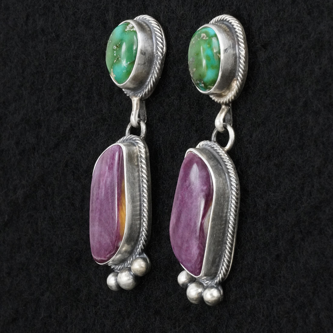 Paul Livingston Turquoise, Spiny Oyster & Sterling Silver Necklace Set