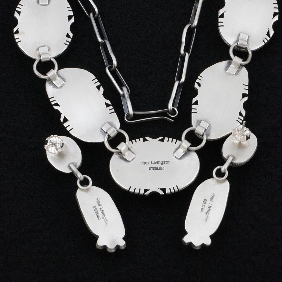 Paul Livingston Turquoise, Spiny Oyster & Sterling Silver Necklace Set