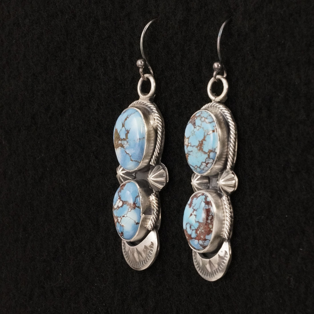 Paul Livingston Turquoise & Sterling Silver Squash Blossom Set