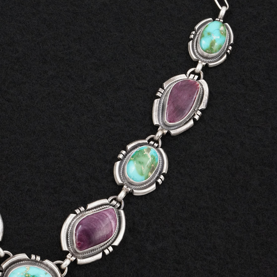 Randy Billy Turquoise, Spiny Oyster & Sterling Silver Necklace Set