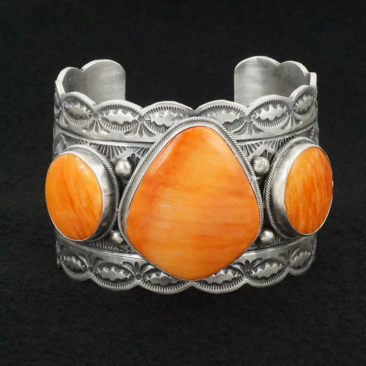 Mark Yazzie Spiny Oyster & Sterling Silver Bracelet