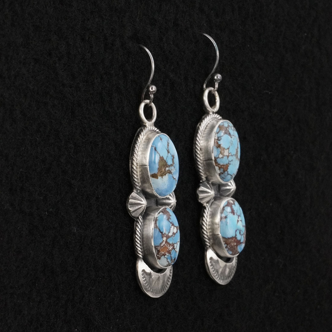 Paul Livingston Turquoise & Sterling Silver Squash Blossom Set