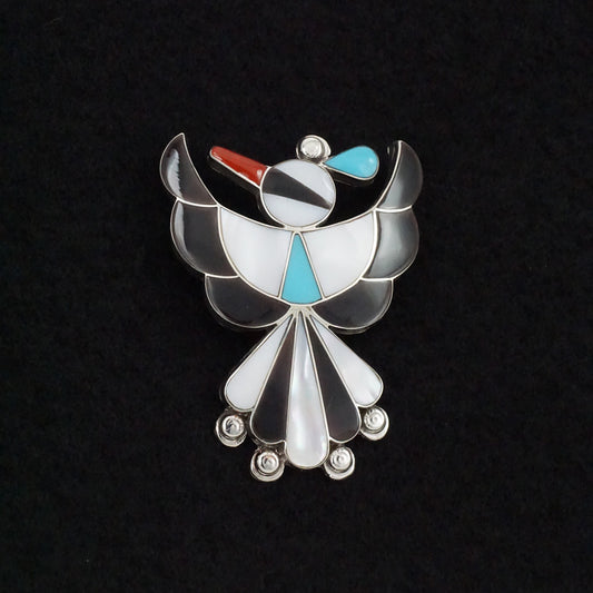 Leagus Ahiyite Multi-Stone & Sterling Silver Pin/Pendant