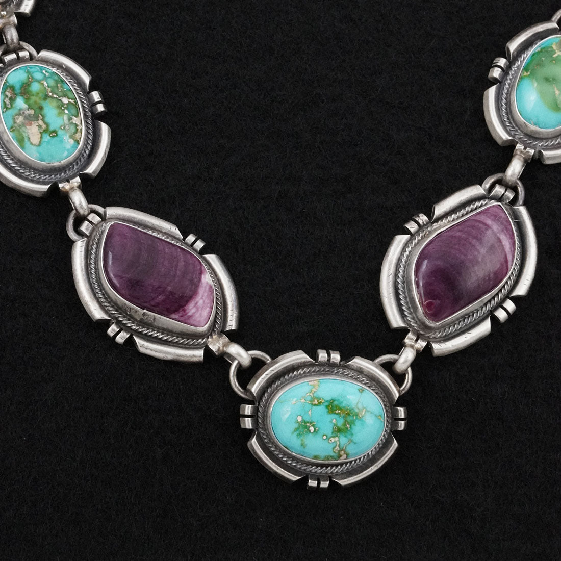 Randy Billy Turquoise, Spiny Oyster & Sterling Silver Necklace Set