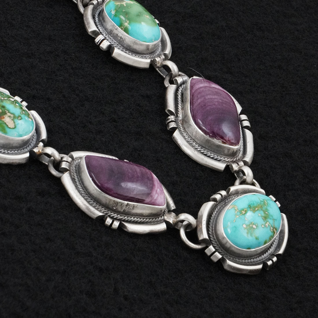 Randy Billy Turquoise, Spiny Oyster & Sterling Silver Necklace Set