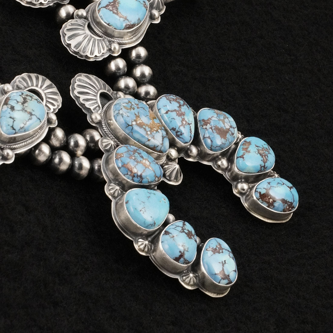 Randy Boyd Turquoise & Sterling Silver Squash Blossom Set