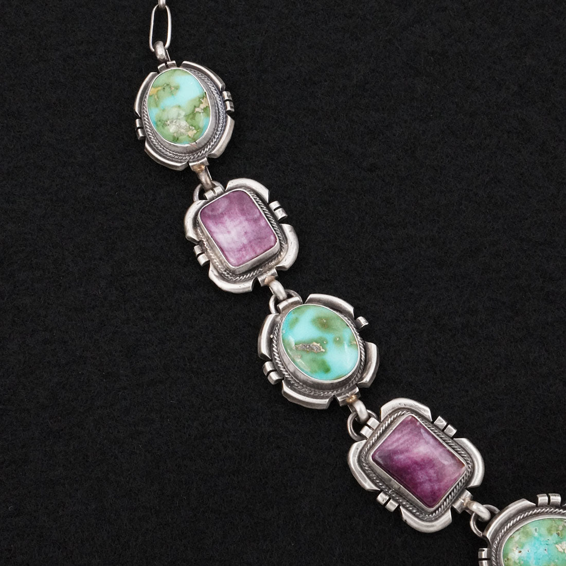 Randy Billy Turquoise, Spiny Oyster & Sterling Silver Necklace Set