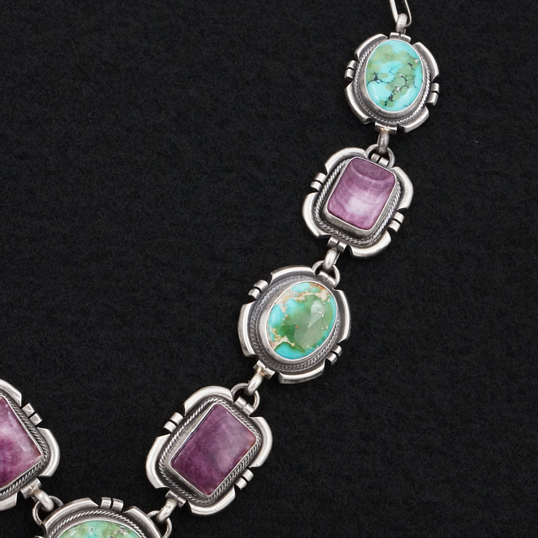 Randy Billy Turquoise, Spiny Oyster & Sterling Silver Necklace Set