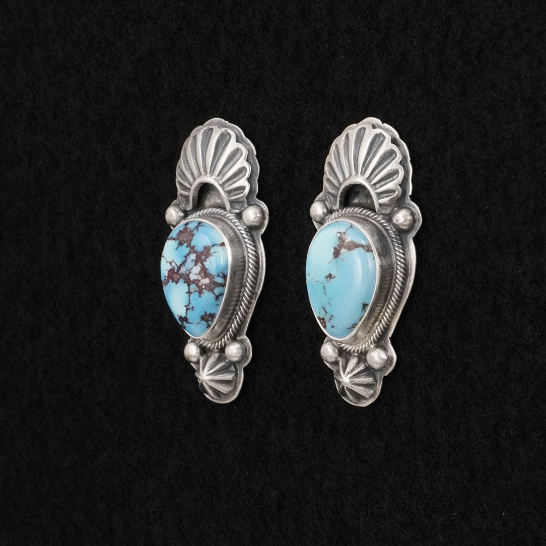 Randy Boyd Turquoise & Sterling Silver Squash Blossom Set