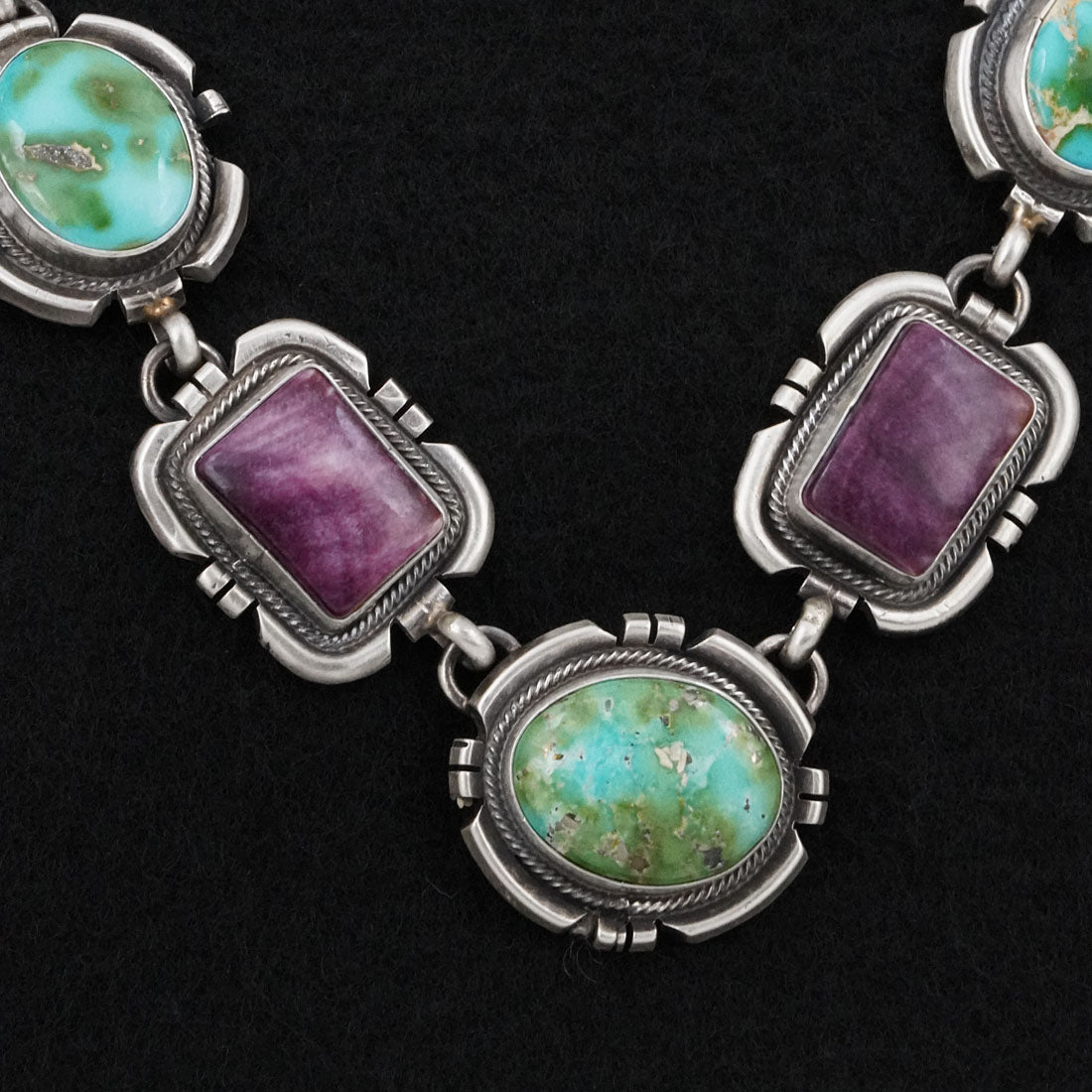 Randy Billy Turquoise, Spiny Oyster & Sterling Silver Necklace Set