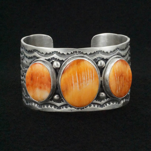 Mark Yazzie Spiny Oyster & Sterling Silver Bracelet