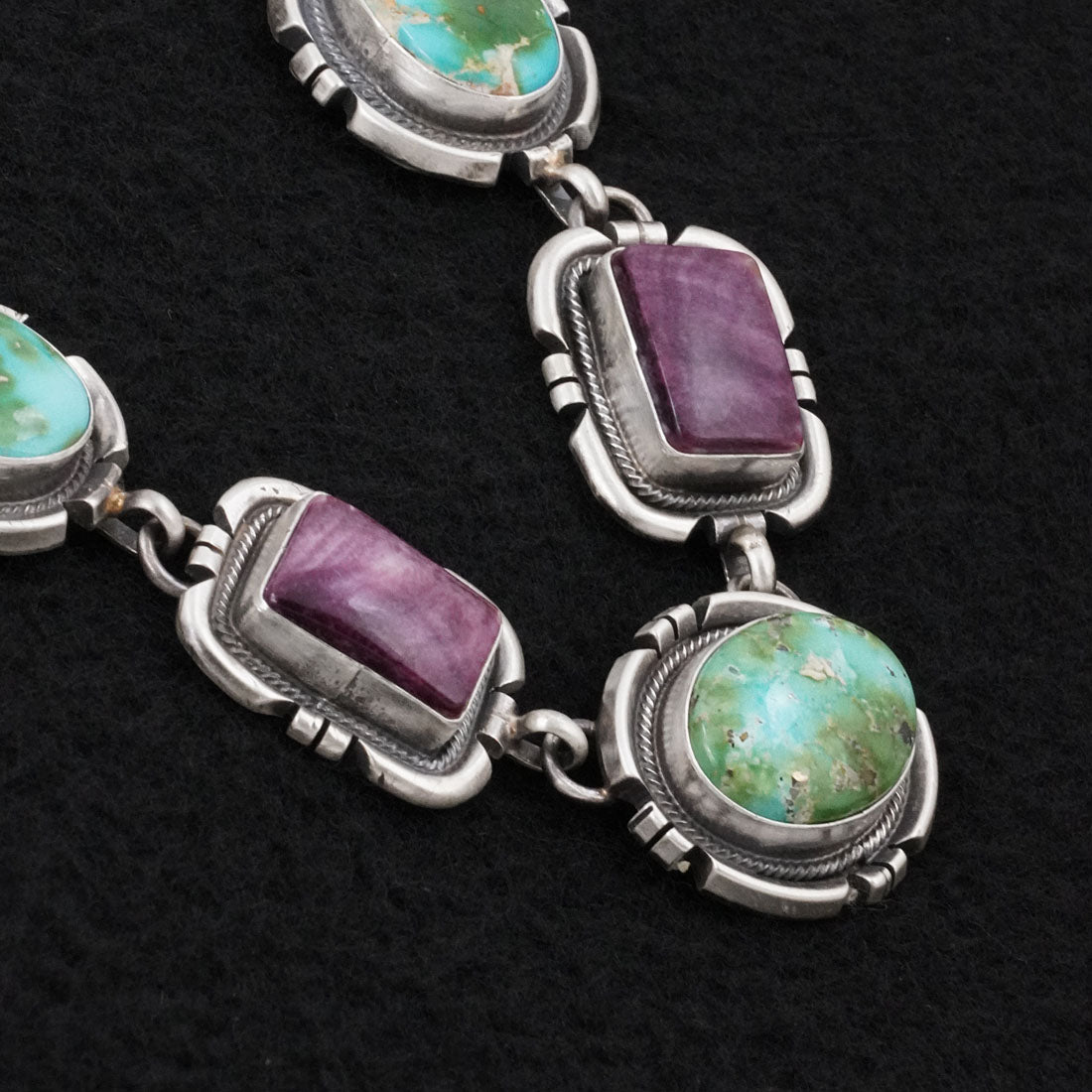 Randy Billy Turquoise, Spiny Oyster & Sterling Silver Necklace Set