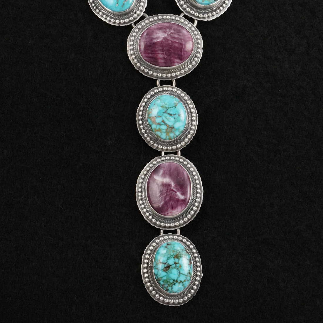 Randy Billy Turquoise, Spiny Oyster & Sterling Silver Necklace Set