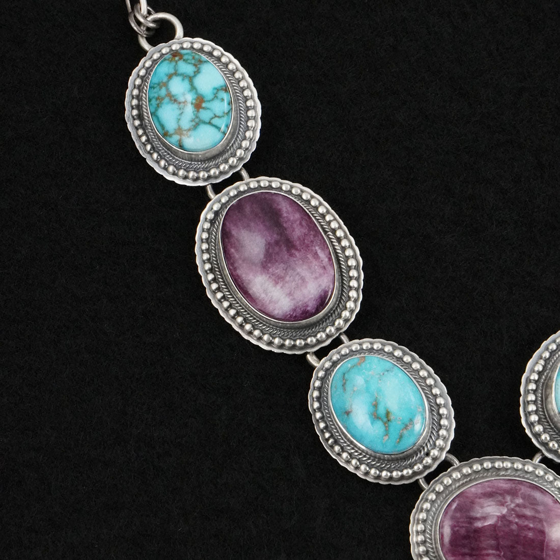 Randy Billy Turquoise, Spiny Oyster & Sterling Silver Necklace Set