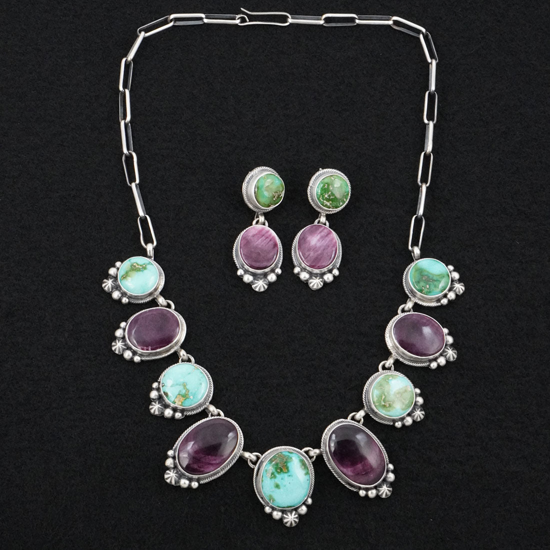 Darrin Livingston Turquoise, Spiny Oyster & Sterling Silver Necklace Set (Copy)