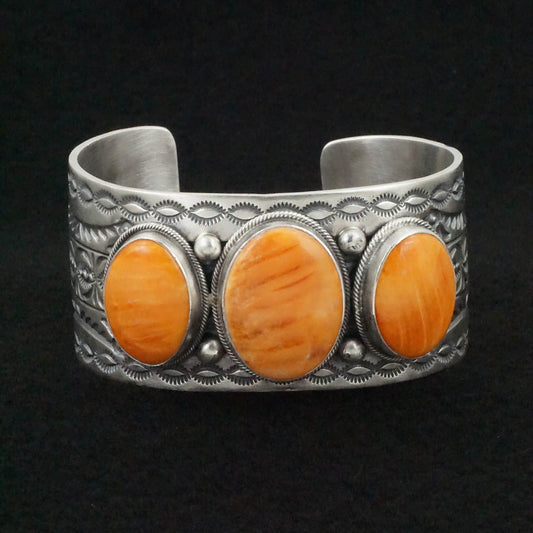 Mark Yazzie Spiny Oyster & Sterling Silver Bracelet
