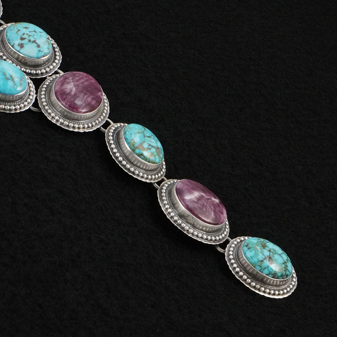 Randy Billy Turquoise, Spiny Oyster & Sterling Silver Necklace Set