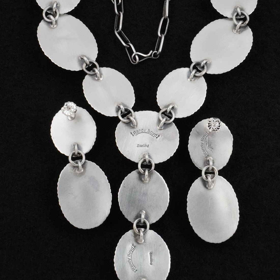 Randy Billy Turquoise, Spiny Oyster & Sterling Silver Necklace Set