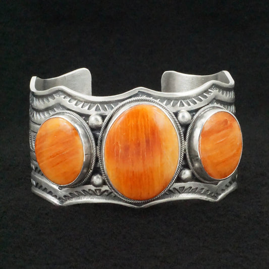 Mark Yazzie Spiny Oyster & Sterling Silver Bracelet