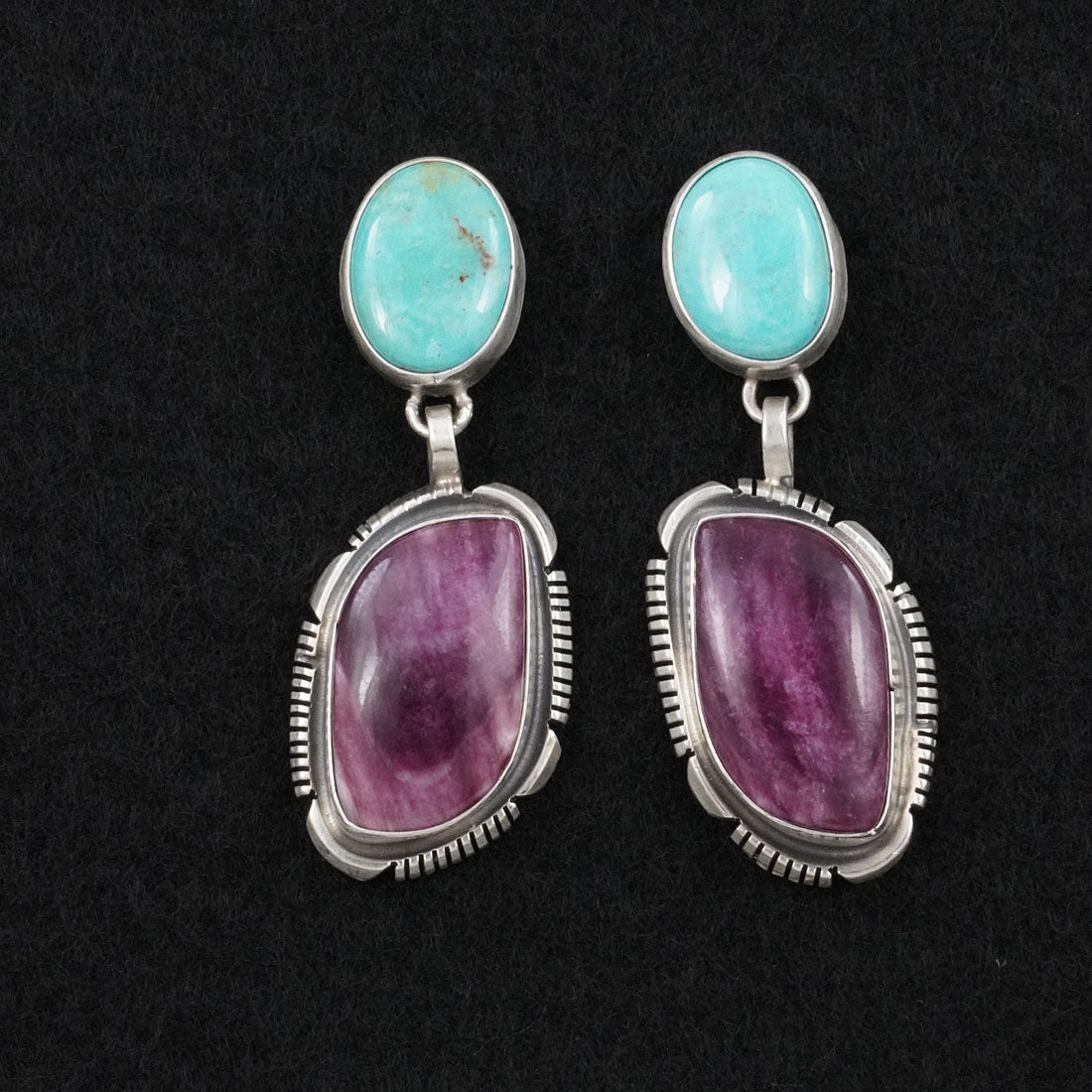Thomas Francisco Turquoise, Spiny Oyster & Sterling Silver Earrings