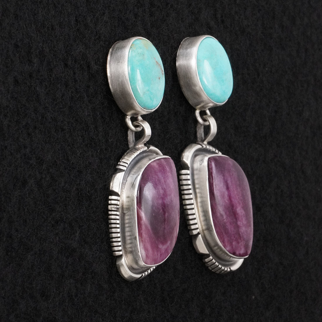 Thomas Francisco Turquoise, Spiny Oyster & Sterling Silver Earrings