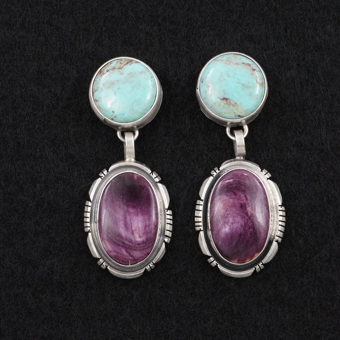 Thomas Francisco Turquoise, Spiny Oyster & Sterling Silver Earrings