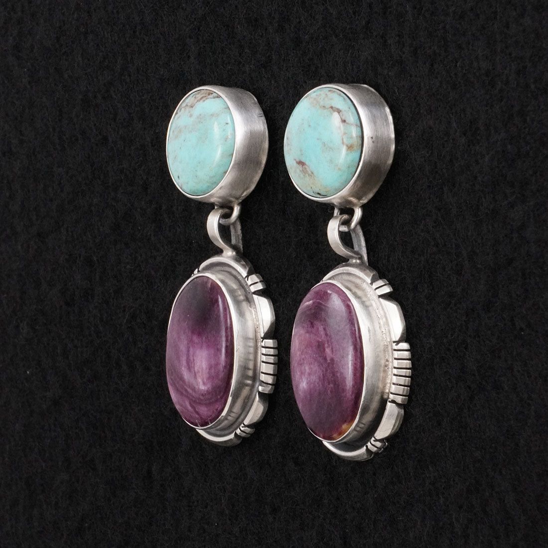 Thomas Francisco Turquoise, Spiny Oyster & Sterling Silver Earrings