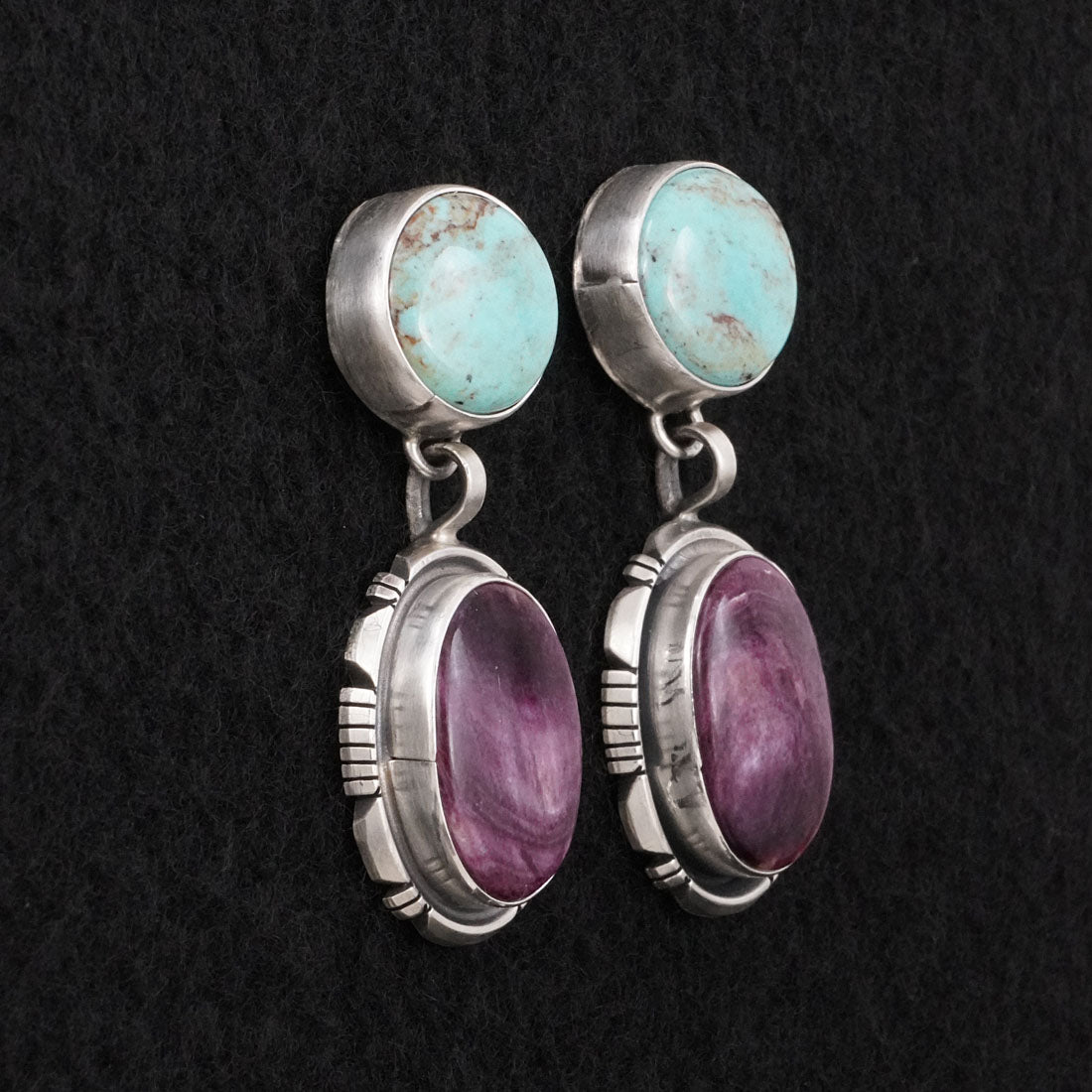Thomas Francisco Turquoise, Spiny Oyster & Sterling Silver Earrings
