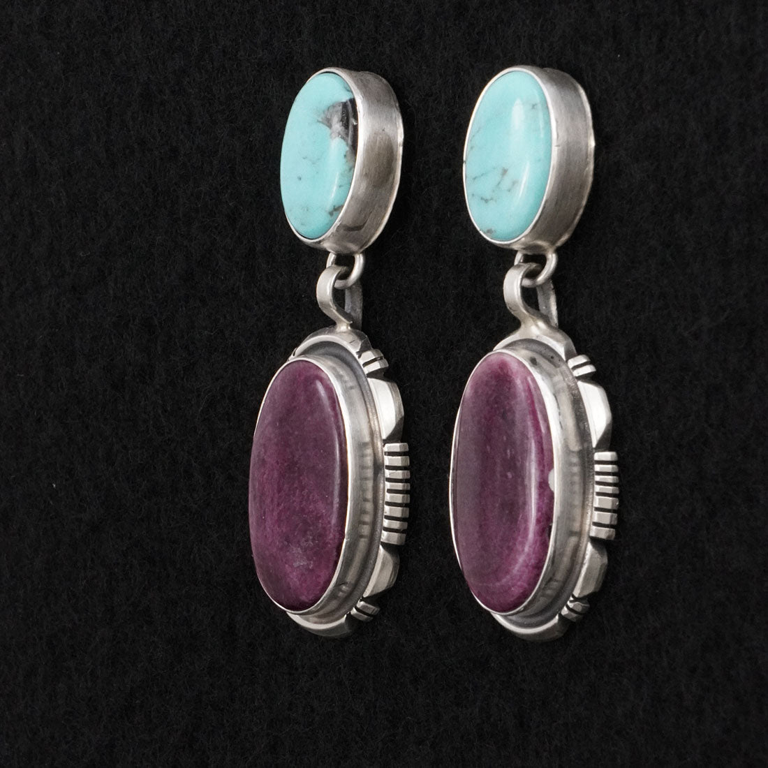 Thomas Francisco Turquoise, Spiny Oyster & Sterling Silver Earrings
